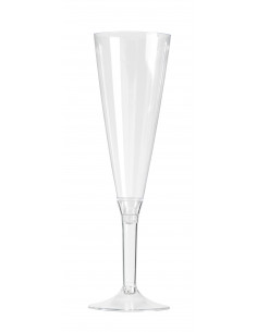 10 Flûtes à champagne pied effet cristal : vaisselle jetable