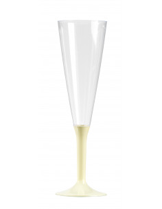 Flûtes à champagne pied ivoire : vaisselle réutilisable