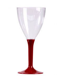 Verres à vin en plastique bordeaux : vaisselle jetable