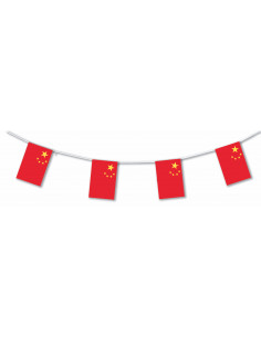 Guirlande drapeaux Chine en plastique ultra résistant