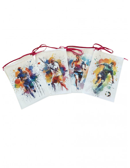 Guirlande fanions sports jeux en papier ignifugé : Fabrication Française