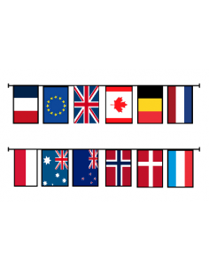 Guirlande drapeaux anniversaire débarquement 12 pays : espace évènement