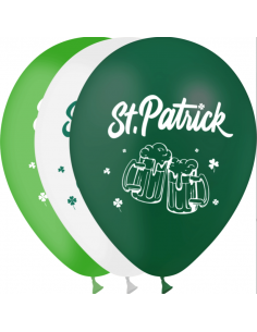 Sachet de 10 ballons bière tricolore saint Patrick : saint Patrick