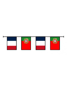 Guirlande fanions drapeaux France Portugal en plastique ultra résistant : fabrication française