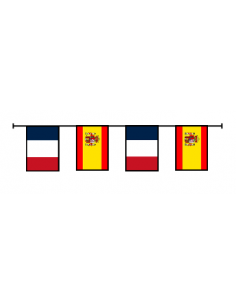 Guirlande fanions drapeaux France Espagne en plastique ultra résistant : fabrication française