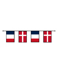 Guirlande fanions drapeaux France Danemark en plastique ultra résistant : fabrication française