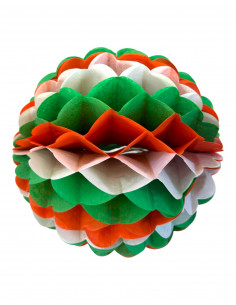 Boule Irlande vert blanc orange en papier ignifugé : Fabrication Française