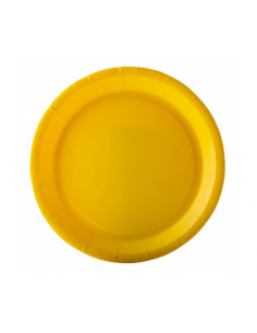 Assiettes jaune en carton : vaisselles jetables