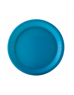 Assiettes turquoise en carton : vaisselles jetables