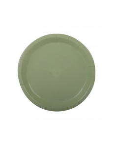 Assiettes vert olive en carton : vaisselles jetables