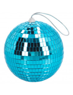 Boule disco bleu clair 15 cm : évènement année 80 et 90's