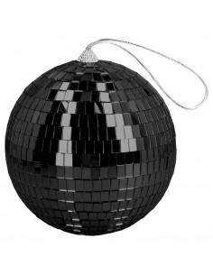 Boule disco noir 15 cm : évènement année 80 et 90's