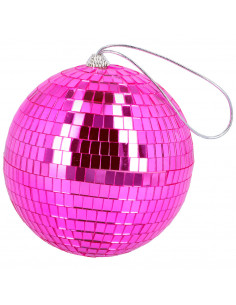 Boule disco rose 15 cm : évènement année 80 et 90's
