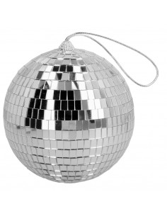 Boule disco argent 15 cm : évènement année 80 et 90's