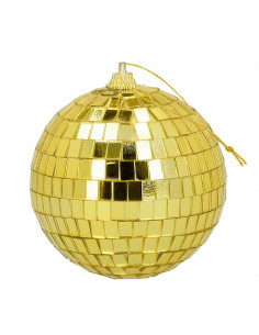 Lot de 6 boules disco dorées 8cm : évènement année 80 et 90's