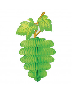 Grappe de raisins vert en papier : décoration thème du vin