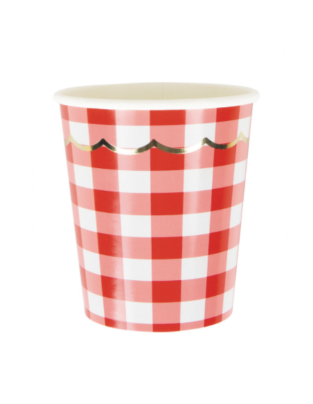 Gobelets guinguette en carton X8 : Vaisselles guinguette