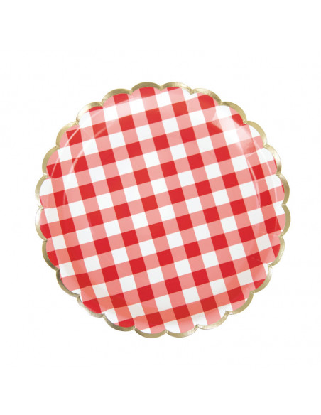 Assiettes guinguette en carton X8 : Vaisselles guinguette