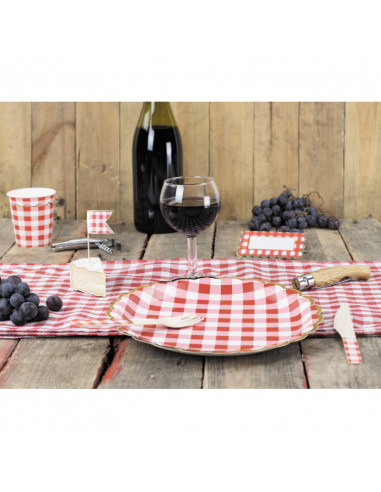 Assiettes guinguette en carton X8 : Vaisselles guinguette