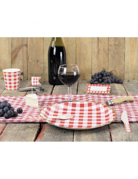 Assiettes guinguette en carton X8 : Vaisselles guinguette