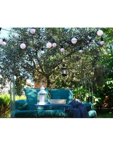Guirlande guinguette blanche chaud : guirlande lumineuse extérieur
