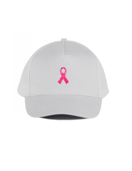 Casquette blanche Octobre Rose brodée : textile octobre rose