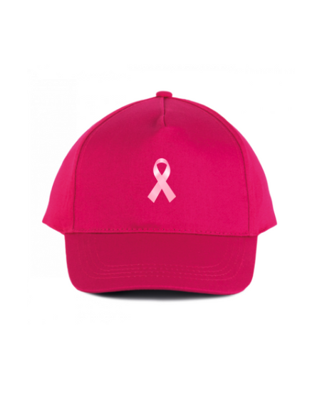 Casquette fuschia Octobre Rose brodée : textile octobre rose