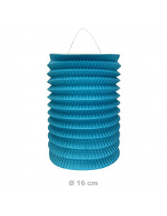 Lampion bleu cylindrique 16 cm de diamètre