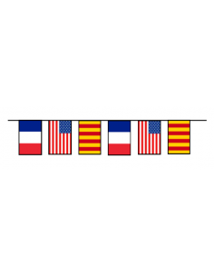 Guirlande fanions drapeaux France USA Provence en plastique ultra résistant : fabrication française