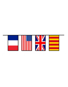 Guirlande fanions drapeaux France USA Royaume Uni Provence en plastique ultra résistant : fabrication française