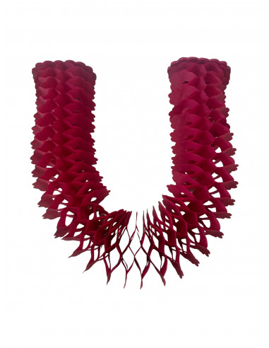 Guirlande prune en papier ignifugé zinnia : fabrication Française