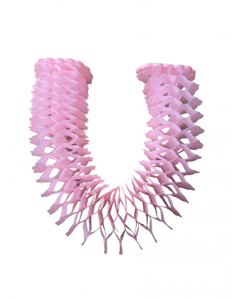 Guirlande rose en papier ignifugé zinnia : fabrication Française