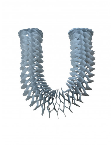 Guirlande grise en papier ignifugé zinnia : fabrication Française