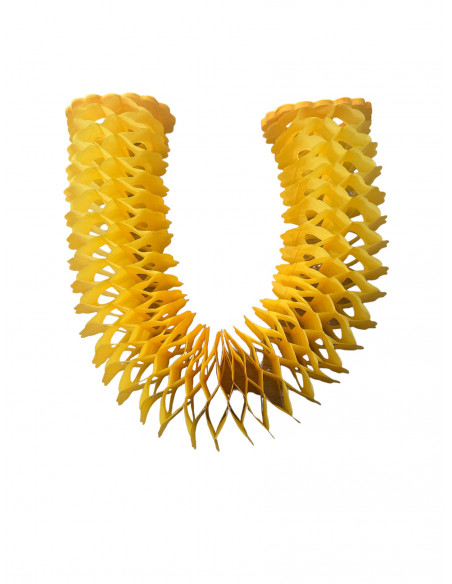 Guirlande jaune d'or en papier ignifugé zinnia : fabrication Française