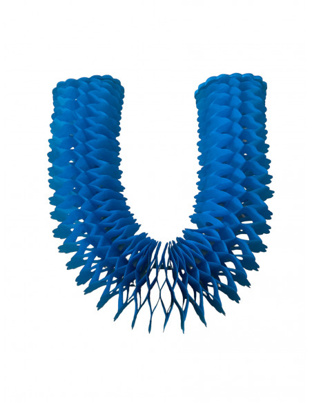 Guirlande turquoise en papier ignifugé zinnia : fabrication Française