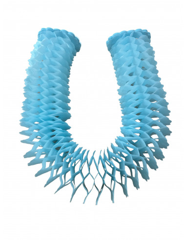 Guirlande bleu arctique en papier ignifugé zinnia : fabrication Française