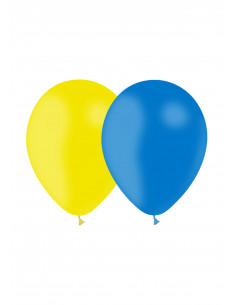 Sachet de ballons bleu et jaune en latex naturel biodégradable