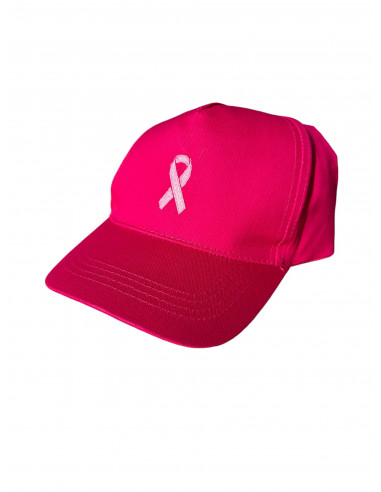 Casquette fuschia Octobre Rose brodée : textile octobre rose Casquette fuschia Octobre Rose brodée : textile octobre rose