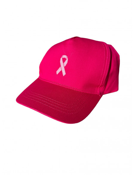 Casquette fuschia Octobre Rose brodée : textile octobre rose