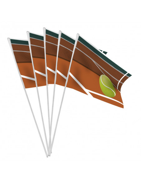 Sachet de 10 drapeaux thème Tennis en papier