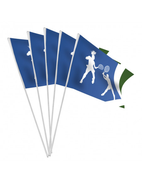 Sachet de 10 drapeaux thème Tennis en papier