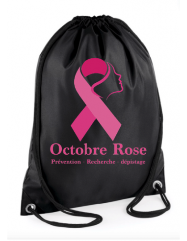 Sac à dos fuschia imprimé Octobre rose  : textile octobre rose