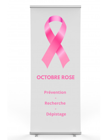 Roll up Octobre rose blanc : Fabrication Française