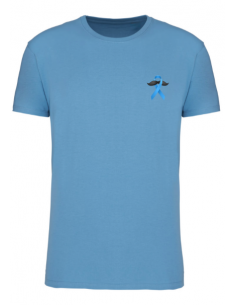 T-shirt bleu ciel Novembre bleu homme : textile novembre bleu