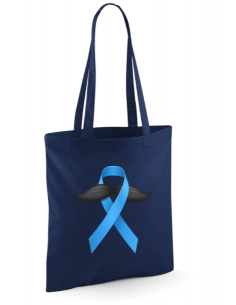 Sac tote bag bleu marine imprimé Novembre bleu : textile novembre bleu