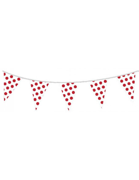 Guirlande fanions maillot à pois 7 m de longueur