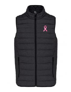 Doudoune sans manches anthracite Octobre Rose homme : textile Octobre rose