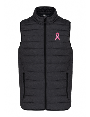 Doudoune sans manches anthracite Octobre Rose homme : textile Octobre rose