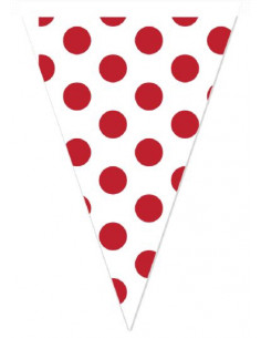 Guirlande fanions maillot à pois 7 m de longueur 2