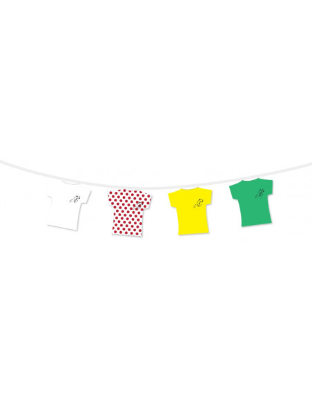 Guirlande fanions maillots du tour de France de 5 mètres de longueur